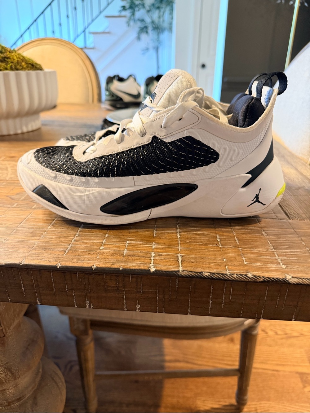 Jordan Kids White and Black Basketball Sneakers